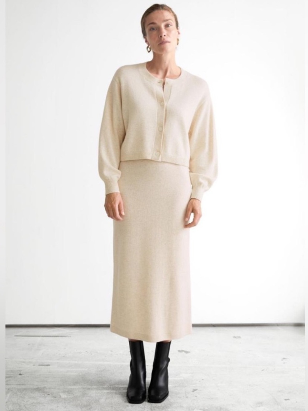 & Other Stories Slim Midi Knit Skirt